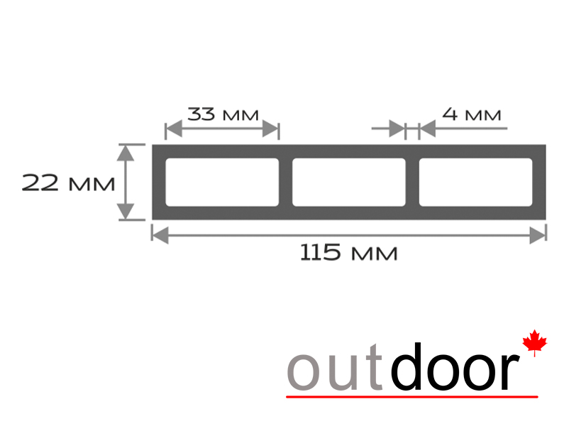 Доска ДПК Outdoor 115*22*4000 мм. STORM дуб
