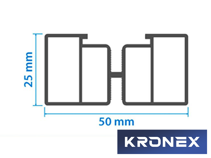 Лага алюминиевая KRONEX 50*25*3000 мм несущая
