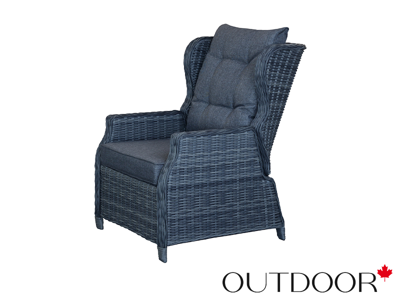 Комплект мебели из ротанга OUTDOOR Валенсия (3-местный диван, 2 кресла, стол), графит