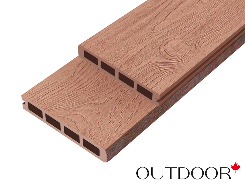 Террасная доска ДПК Outdoor 3D 150*25*4000 мм. завершающая NEVADA/CALIFORNIA красное дерево