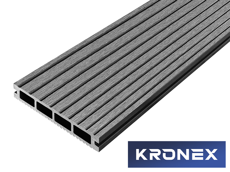 Террасная доска ДПК KRONEX INDUSTRIAL 150*25*3000 мм. вельвет графит