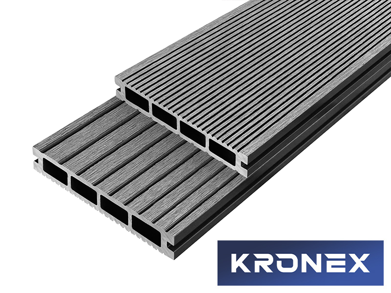 Террасная доска ДПК KRONEX INDUSTRIAL 150*25*3000 мм. вельвет графит