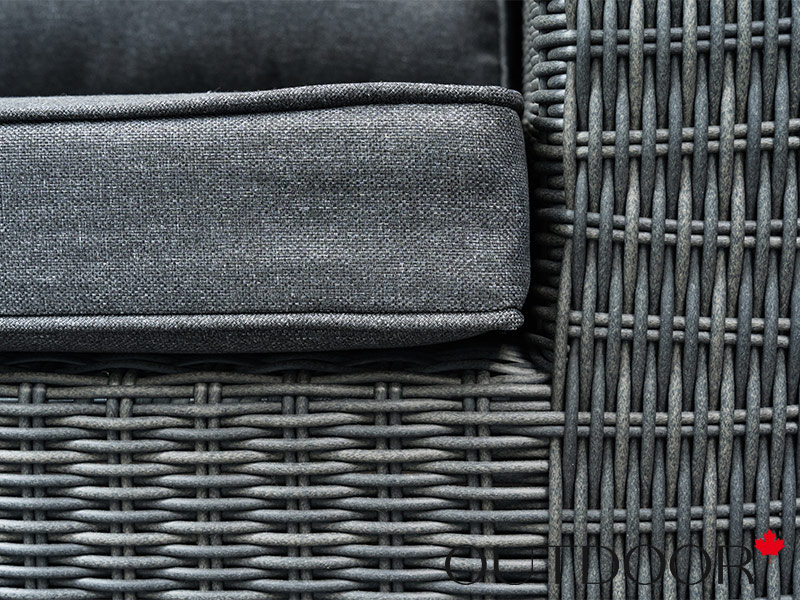 Комплект мебели из ротанга OUTDOOR Флорида (3-местный диван, 2 кресла, стол), узкое плетение, графит