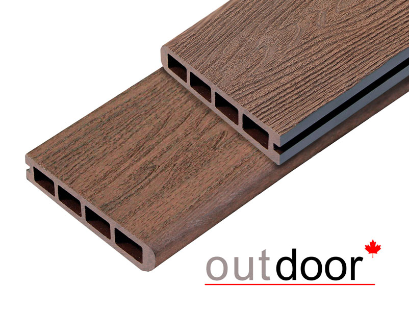 Террасная доска ДПК Outdoor 3D 150*25*1000 мм. завершающая HAVANA/ARIZONA BROWN коричневая микс