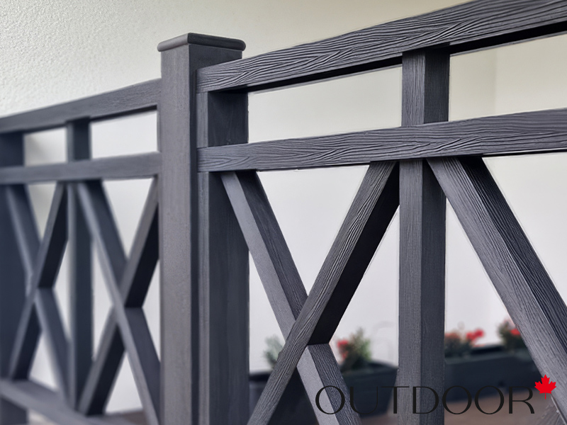 Ограждение из ДПК Outdoor "Кантри плюс" 1000*1000 мм. 3D STORM BLACK