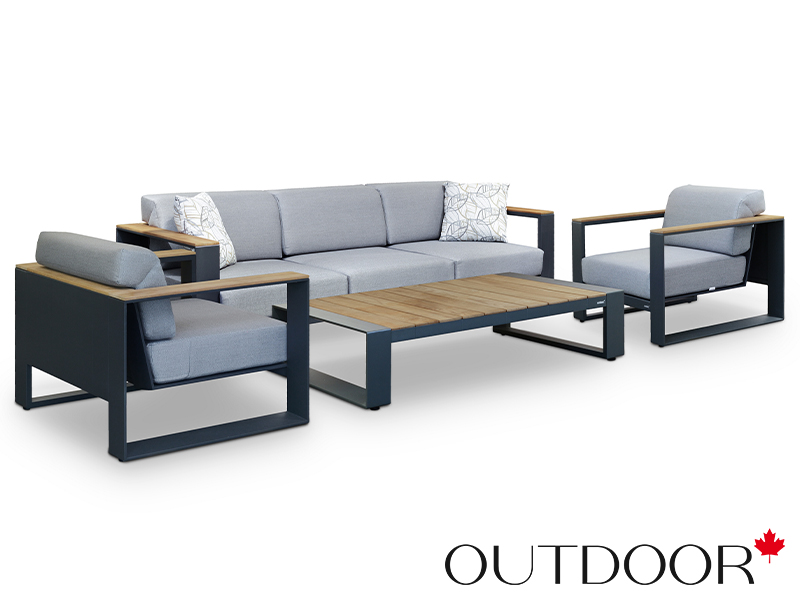 Комплект мебели OUTDOOR Монреаль (3-местный диван, 2 кресла, кофейный стол), черный