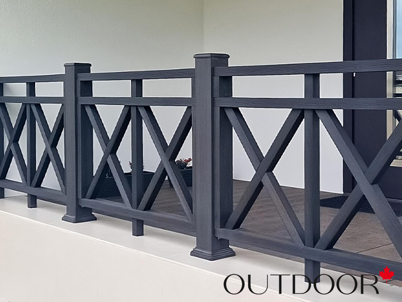 Ограждение из ДПК Outdoor "Кантри плюс" 1000*1000 мм. 3D STORM BLACK