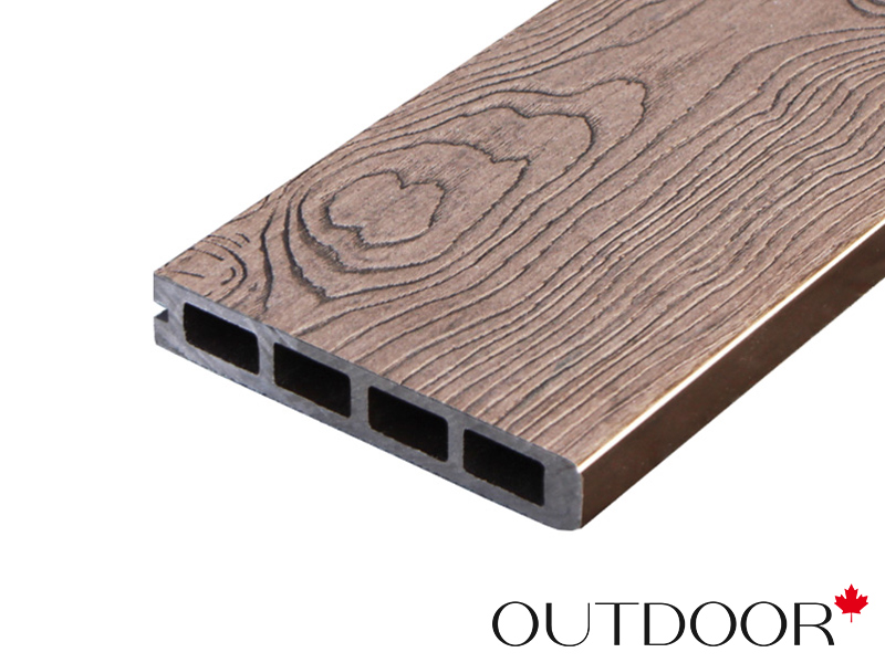 Террасная доска ДПК Outdoor 3D 150*25*4000 мм завершающая STORM/OCEAN BROWN коричневая микс
