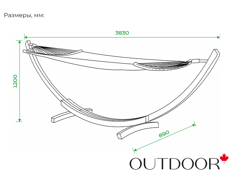 Шезлонг (гамак) с каркасом OUTDOOR Эль-Нидо, графит