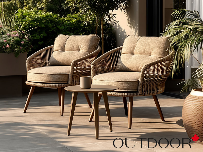 Комплект мебели кофейный OUTDOOR Сан-Ремо (2 кресла, кофейный стол), капучино