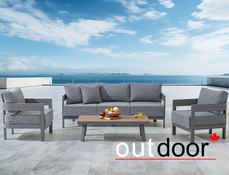 Комплект мебели OUTDOOR Бруклин (3-местный диван, 2 кресла, стол), серый пепел