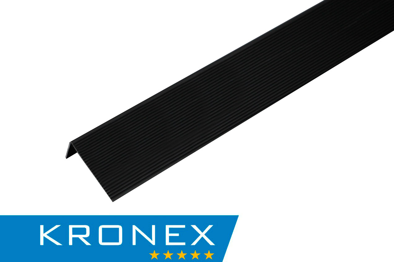 Угол завершающий алюминиевый KRONEX 51,5*30*3000 мм. браш черный