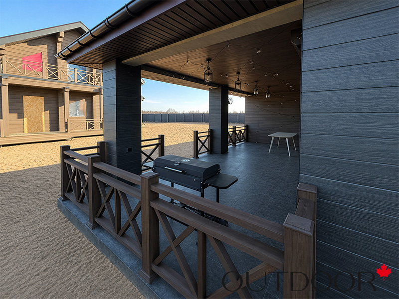 Ограждение на террасе частного дома