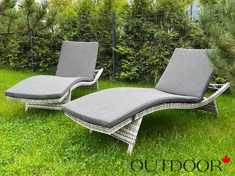 Шезлонг из ротанга OUTDOOR Палермо, светлый микс