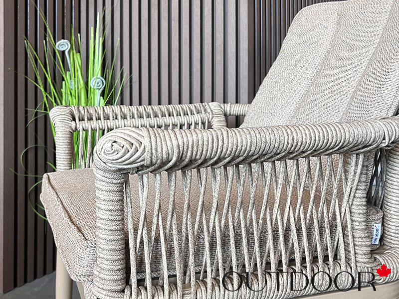 Комплект мебели из ротанга OUTDOOR Прованс (стол, 4 стула), узкое плетение, капучино