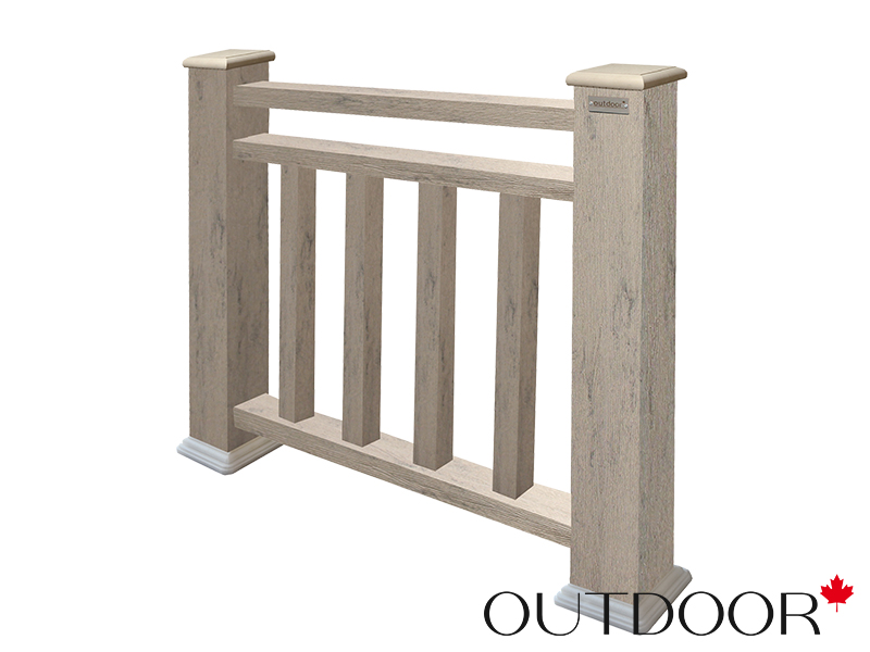 Ограждение из ДПК Outdoor "Классик плюс" 1000*1000 мм. 3D STORM GREY