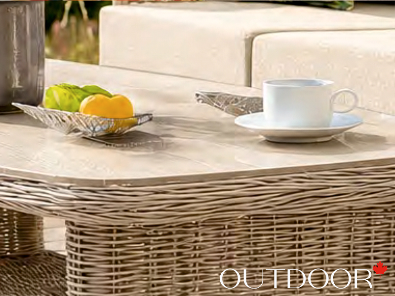 Комплект мебели из ротанга OUTDOOR Ницца (3-местный диван, 2 кресла, стол), песочный