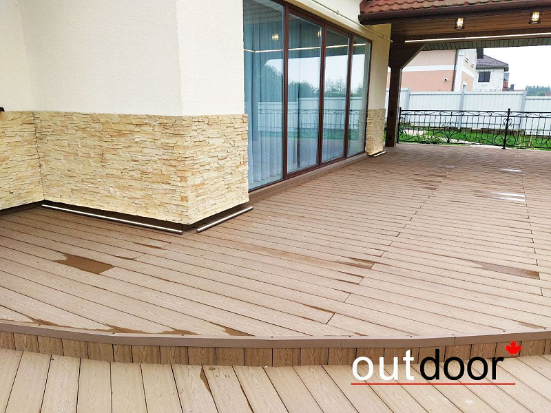 Комплексное благоустройство  из доски Outdoor в оттенке Дуб