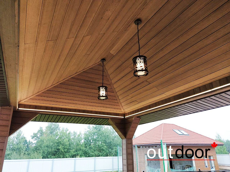 Комплексное благоустройство  из доски Outdoor в оттенке Дуб