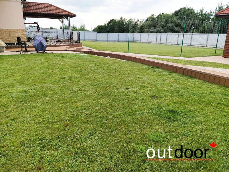 Комплексное благоустройство  из доски Outdoor в оттенке Дуб