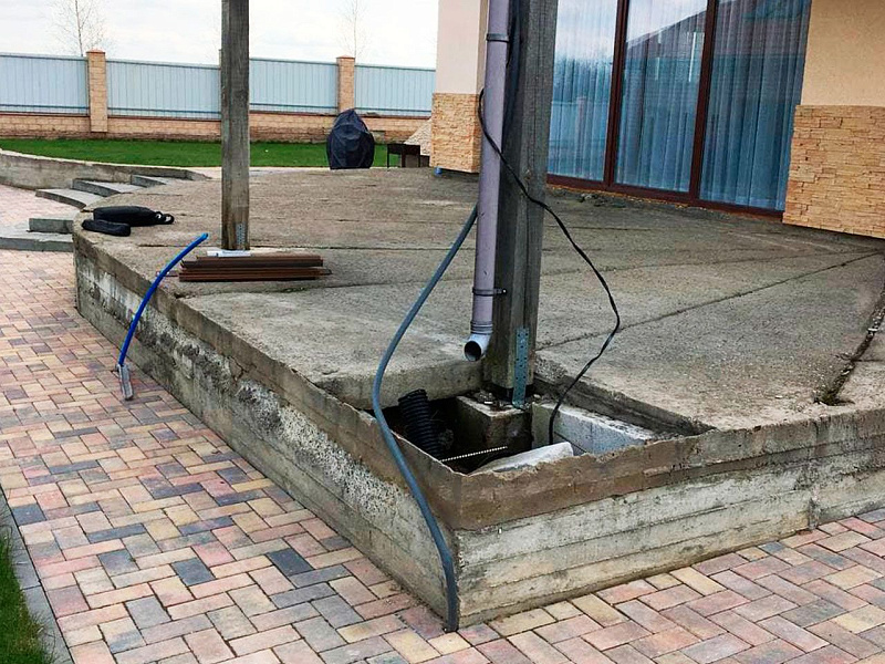 Комплексное благоустройство  из доски Outdoor в оттенке Дуб
