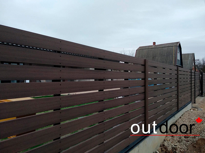Забор, ворота и калитка из доски ДПК бренда Outdoor
