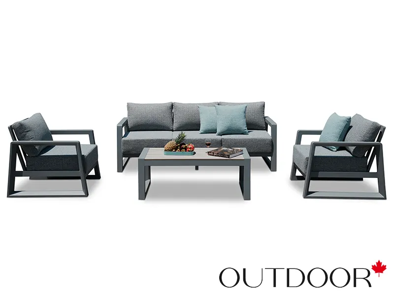 Комплект мебели OUTDOOR Денвер (3-местный диван, 2 кресла, стол), графит