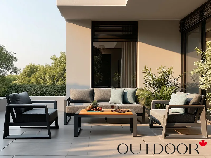 Комплект мебели OUTDOOR Денвер (3-местный диван, 2 кресла, стол), графит