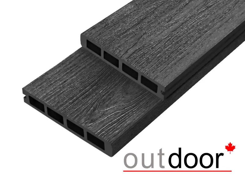 Террасная доска ДПК Outdoor 3D 150*25*4000 мм. завершающая NEVADA/CALIFORNIA черная