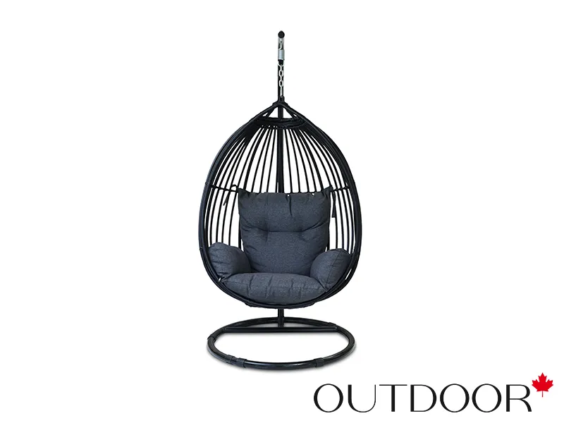 Подвесное кресло "кокон" из ротанга OUTDOOR Самуи, черное