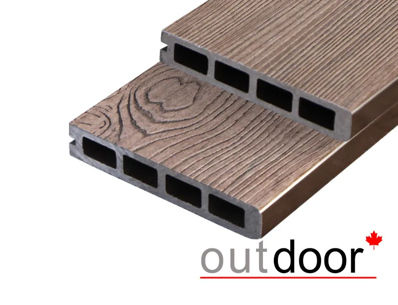 Террасная доска ДПК Outdoor 3D 150*25*4000 мм завершающая STORM/OCEAN BROWN коричневая микс