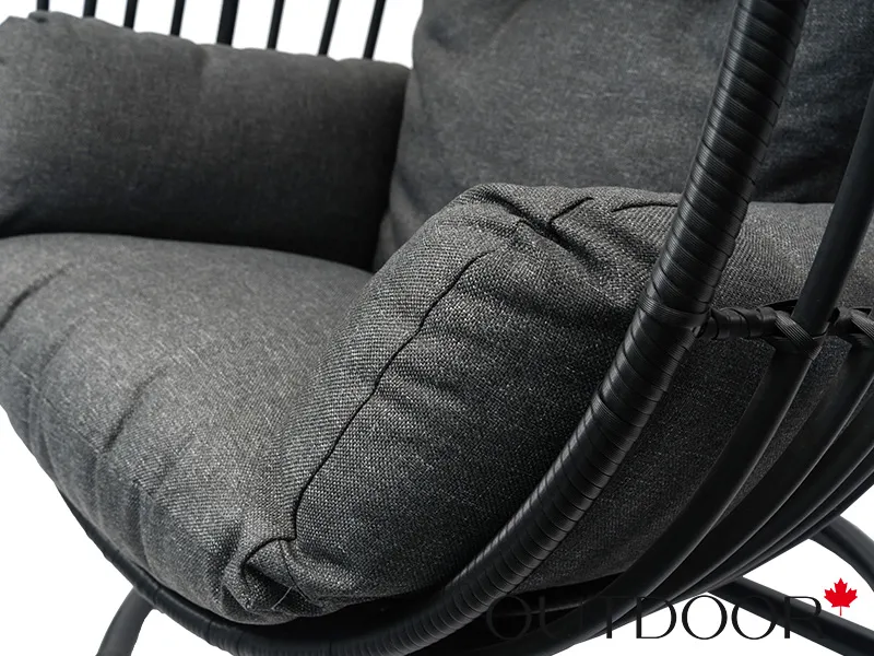 Подвесное кресло "кокон" из ротанга OUTDOOR Самуи, черное