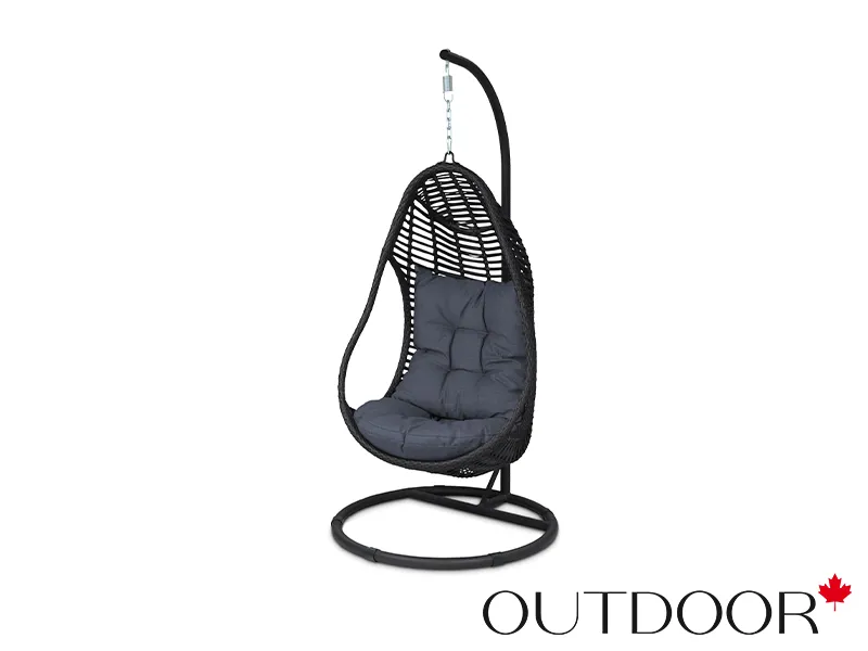 Подвесное кресло "кокон" из ротанга OUTDOOR Сорренто, черное