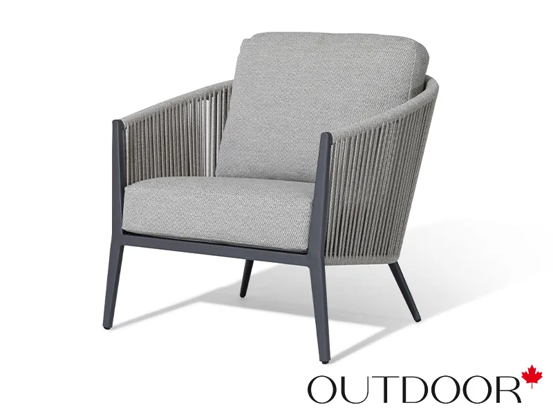 Комплект мебели из роупа OUTDOOR Аликанте (2-местный диван, 2 кресла, кофейный стол), серый микс