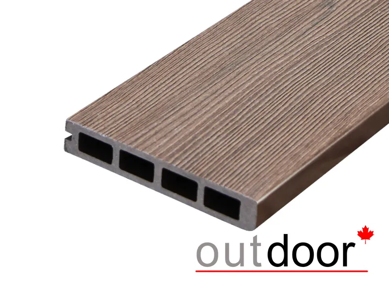 Террасная доска ДПК Outdoor 3D 150*25*4000 мм завершающая STORM/OCEAN BROWN коричневая микс