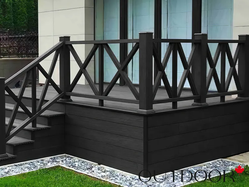 Ограждение из ДПК Outdoor "Кантри" 1000*1000 мм. 3D STORM BLACK