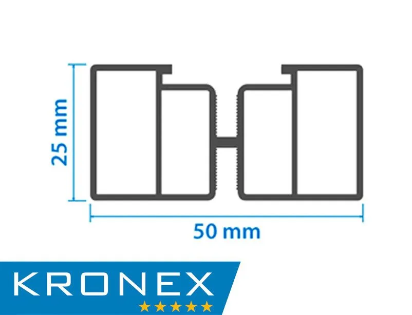 Лага алюминиевая KRONEX 50*25*3000 мм несущая