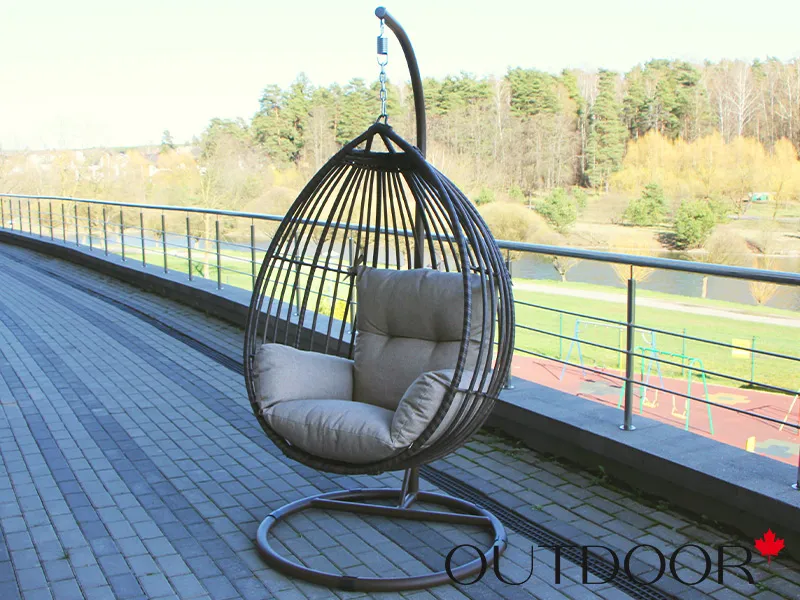 Подвесное кресло "кокон" из ротанга OUTDOOR Самуи, коричневое