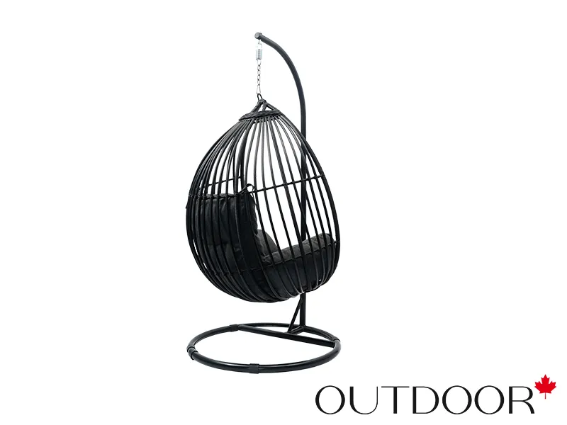 Подвесное кресло "кокон" из ротанга OUTDOOR Самуи, черное