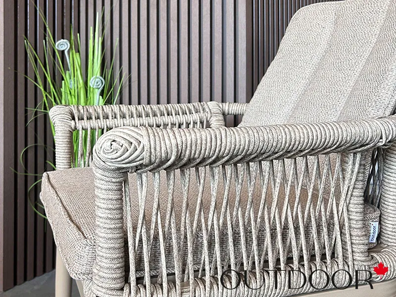 Комплект мебели из ротанга OUTDOOR Прованс (стол, 4 стула), узкое плетение, капучино