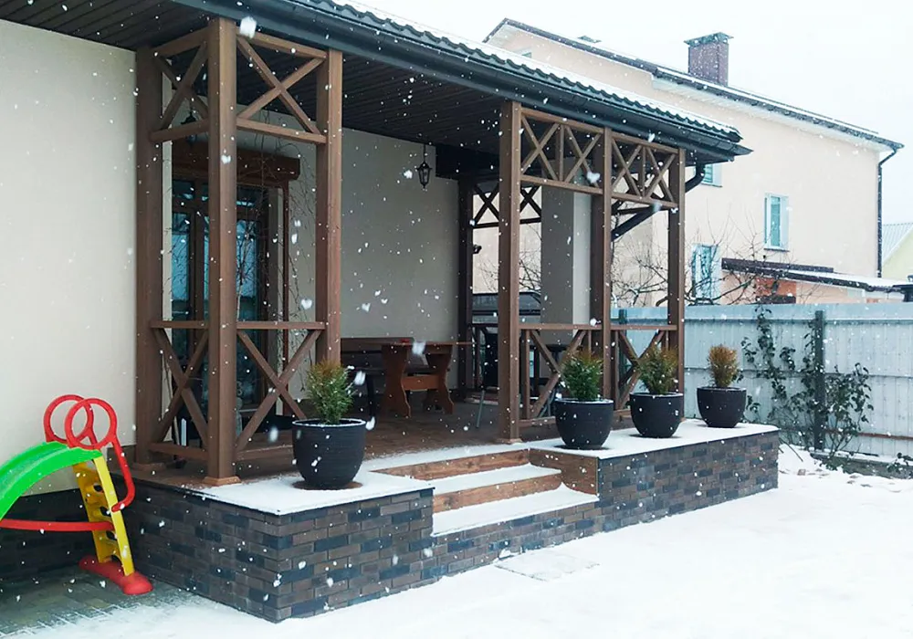 Терраса в стиле "Кантри" в д.Юхновка Терраса в стиле "Кантри" в д.Юхновка