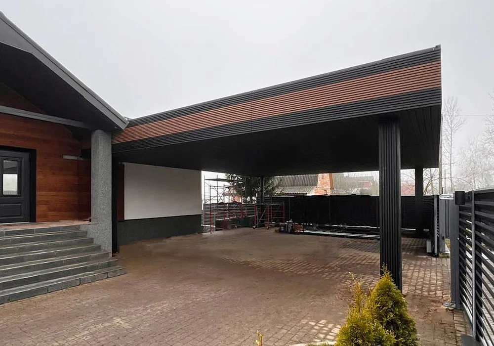 Пристройка с террасой и навес для авто Пристройка с террасой и навес для авто